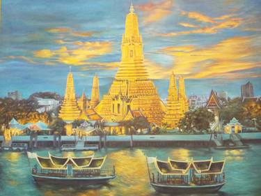 Original Photorealism Landscape Paintings by piman wongsangnoi