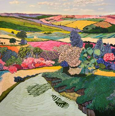 Original Abstract Expressionism Landscape Paintings by Claire Denarie-Soffietti