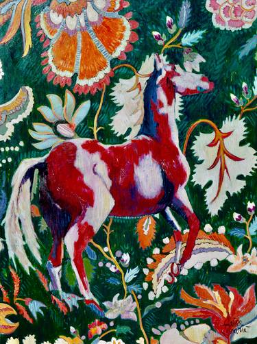 Print of Horse Paintings by Claire Denarie-Soffietti