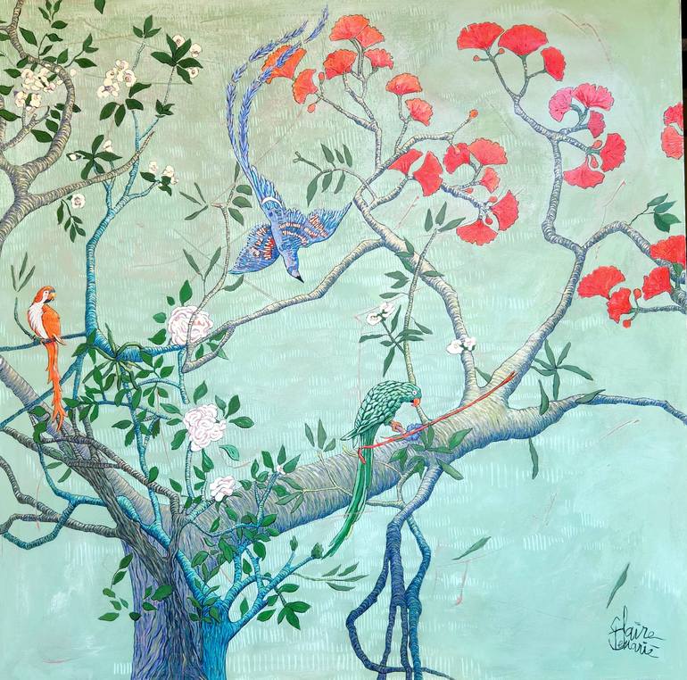 Chinoiserie Painting by Claire Denarie Soffietti Saatchi Art