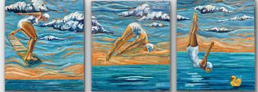 Original Art Deco Beach Paintings by Wüst Natalia