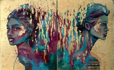 Original Abstract Expressionism Portrait Paintings by Wüst Natalia