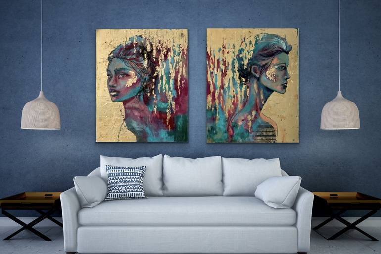 Original Abstract Expressionism Portrait Painting by Wüst Natalia