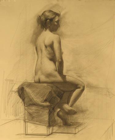 Original Figurative Nude Drawings by Isaac Pelepko