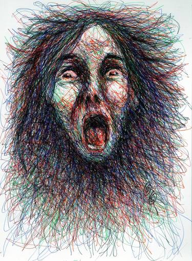 Original Expressionism Portrait Drawings by Oscar Olarte