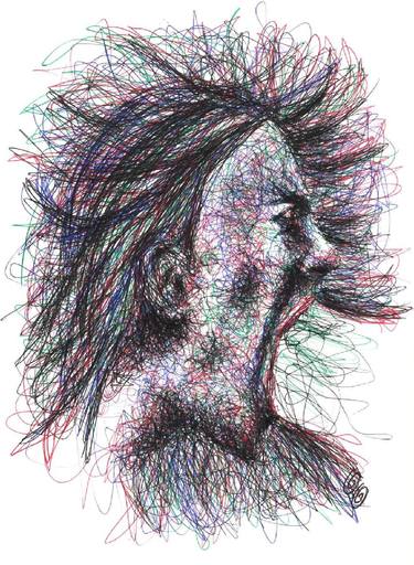 Original Expressionism Portrait Drawings by Oscar Olarte