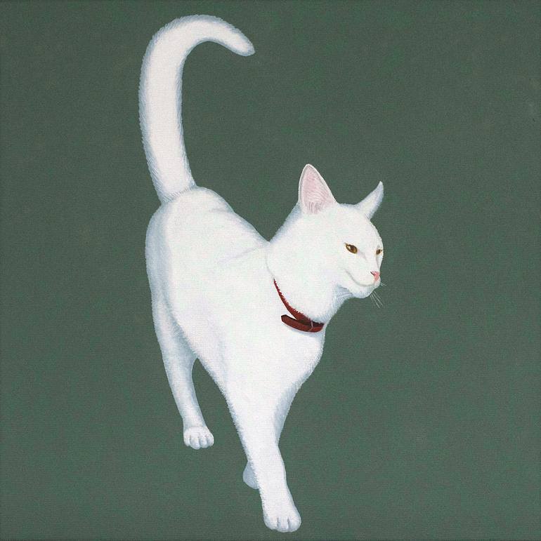 White cat Painting