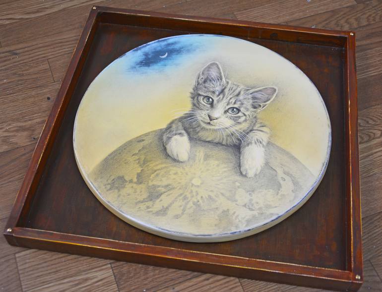 Original Realism Cats Painting by Kazuaki Maitani