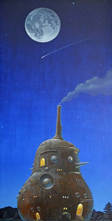 Original Realism Outer Space Paintings by Kazuaki Maitani
