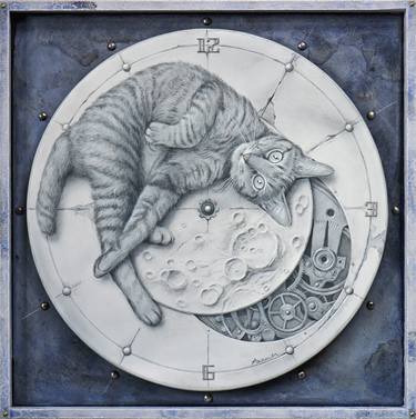 Cat and Moon Clock thumb
