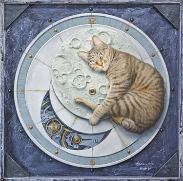 Original Realism Cats Paintings by Kazuaki Maitani