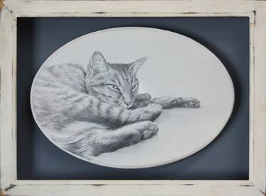 Print of Cats Paintings by Kazuaki Maitani