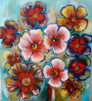 Original Floral Painting by Stella Velka