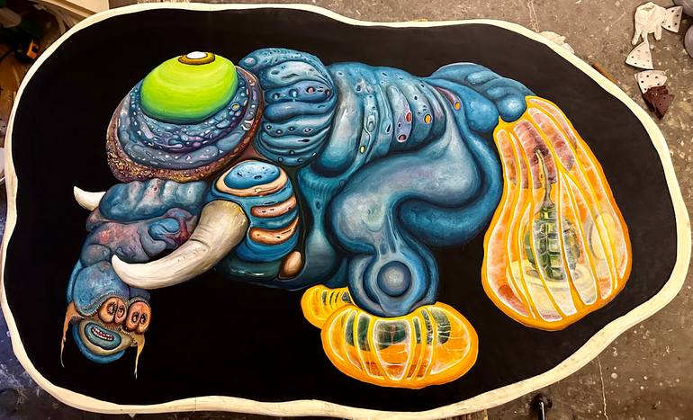 Original Conceptual Pop Culture/Celebrity Painting by Paolo Chiarloni