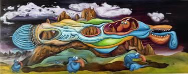 Original Abstract Expressionism Fantasy Painting by Paolo Chiarloni