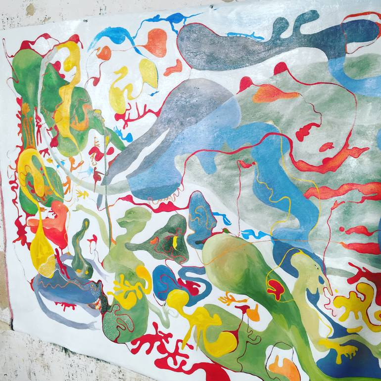 Original Abstract Expressionism Abstract Painting by Paolo Chiarloni