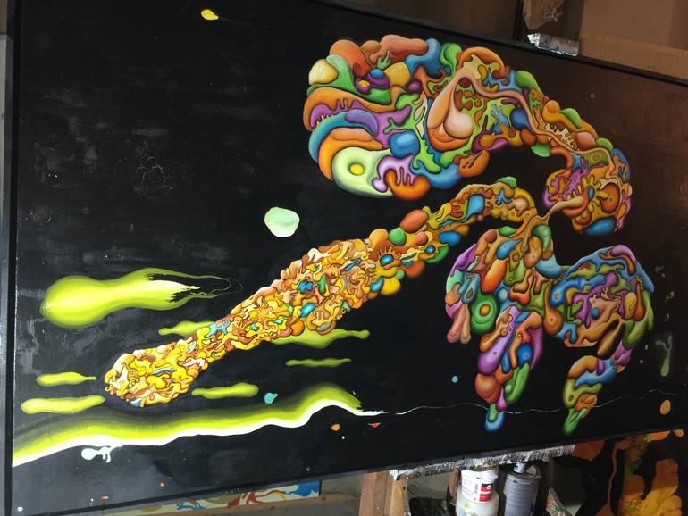 Original Abstract Expressionism Pop Culture/Celebrity Painting by Paolo Chiarloni