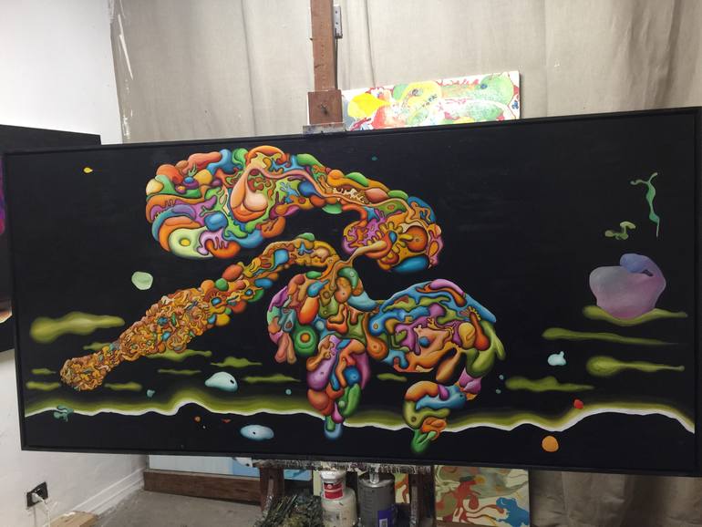 Original Abstract Expressionism Pop Culture/Celebrity Painting by Paolo Chiarloni