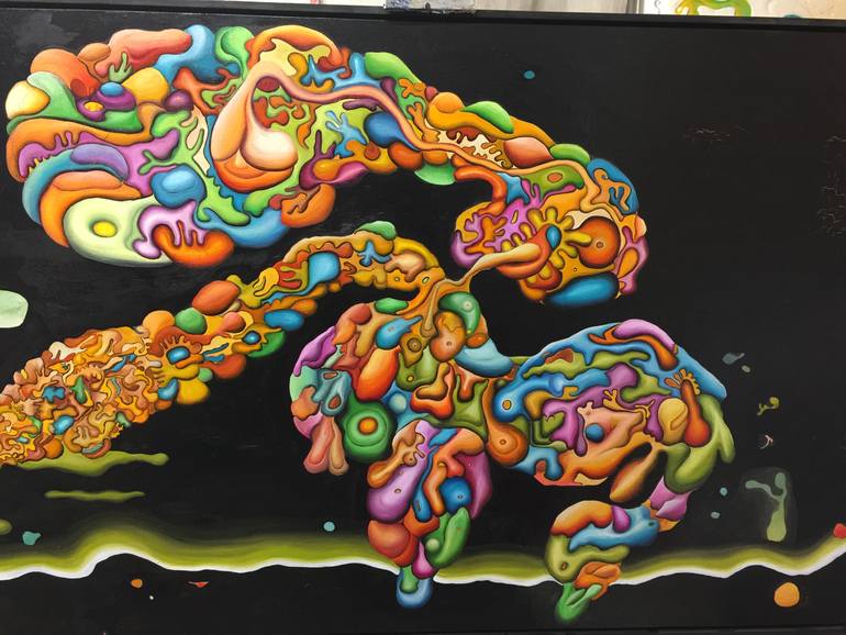 Original Abstract Expressionism Pop Culture/Celebrity Painting by Paolo Chiarloni