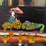 New my oil paint on Linen, hard to finish, after one month finally create the beautiful way for see the no times for the life.