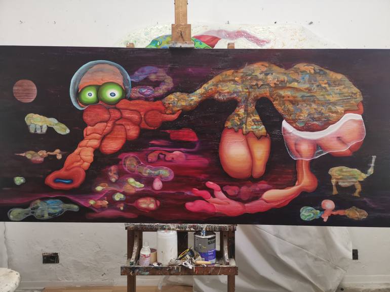 Original Conceptual Animal Painting by Paolo Chiarloni