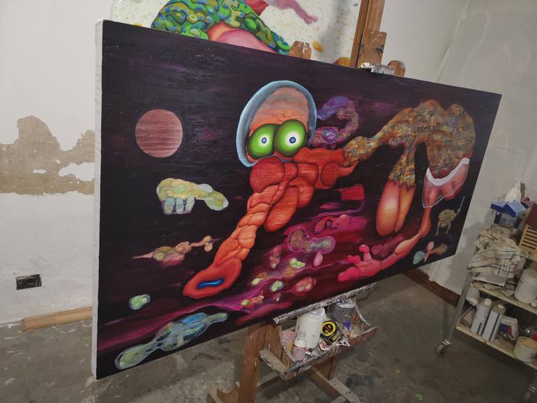 Original Conceptual Animal Painting by Paolo Chiarloni