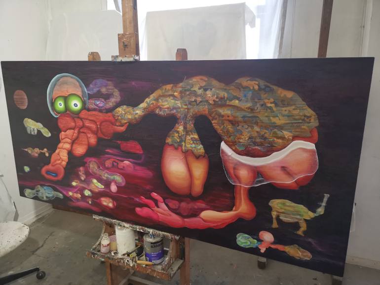 Original Conceptual Animal Painting by Paolo Chiarloni