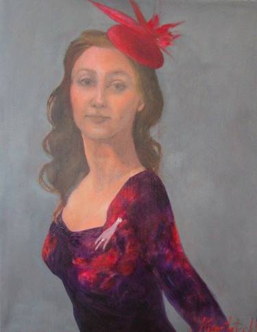 Original Art Deco Portrait Painting by Natasha Kimstatsch 