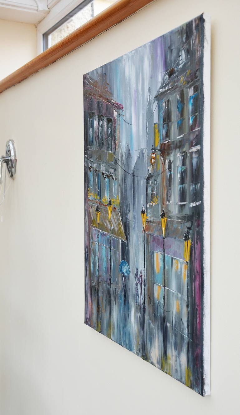 Original Abstract Cities Painting by Mariusz Kozak