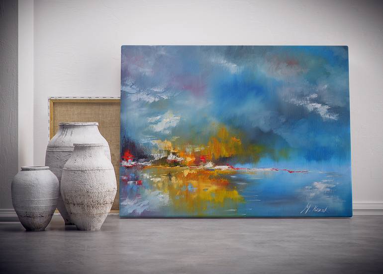 Original Abstract Seascape Painting by Mariusz Kozak
