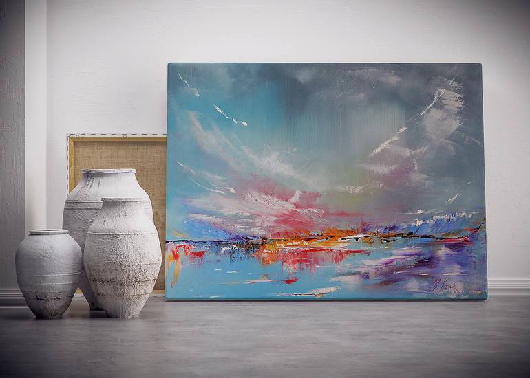 Original Abstract Seascape Painting by Mariusz Kozak