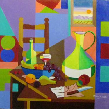 Original Cubism Still Life Paintings by Raoul Gilles