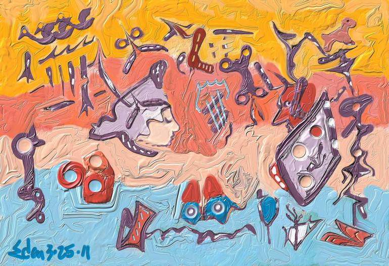 Original Abstract People Painting by Eden Maxwell