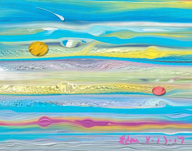 Original Abstract Expressionism Outer Space Painting by Eden Maxwell