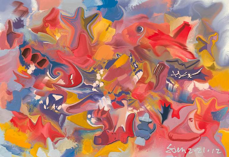 Original Abstract Expressionism Abstract Painting by Eden Maxwell