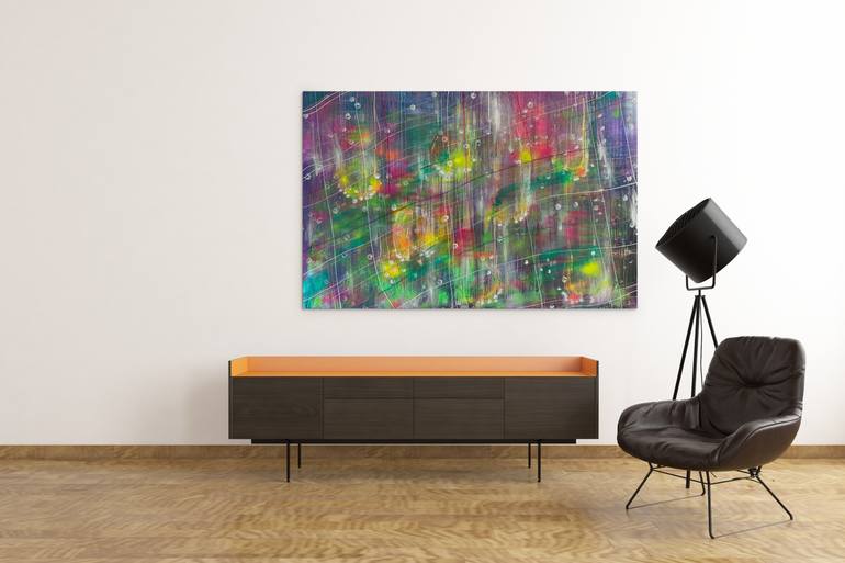 Original Algorithmic Abstract Painting by Zivile Puodziukiene