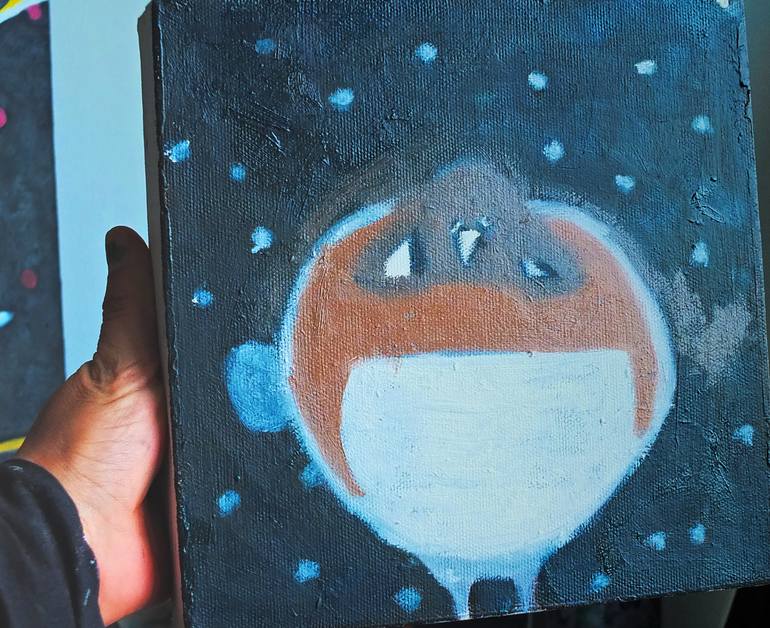 Original Art Deco Animal Painting by La Rosa Artist