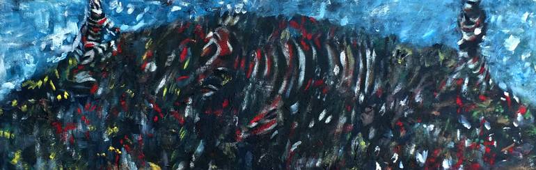 Original Expressionism Animal Painting by La Rosa Artist
