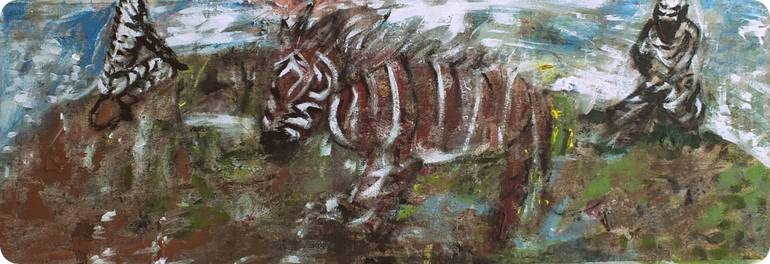 Original Expressionism Animal Painting by La Rosa Artist