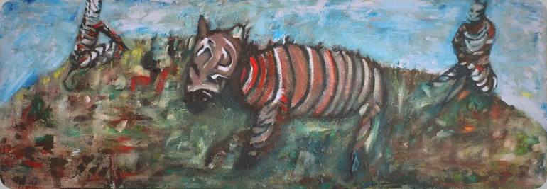 Original Expressionism Animal Painting by La Rosa Artist