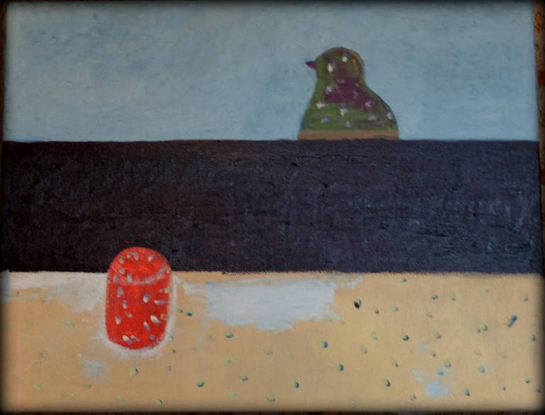 Original Abstract Expressionism Architecture Painting by La Rosa Artist