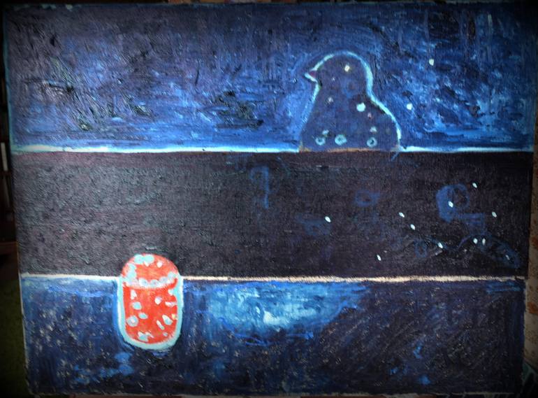 Original Abstract Expressionism Architecture Painting by La Rosa Artist