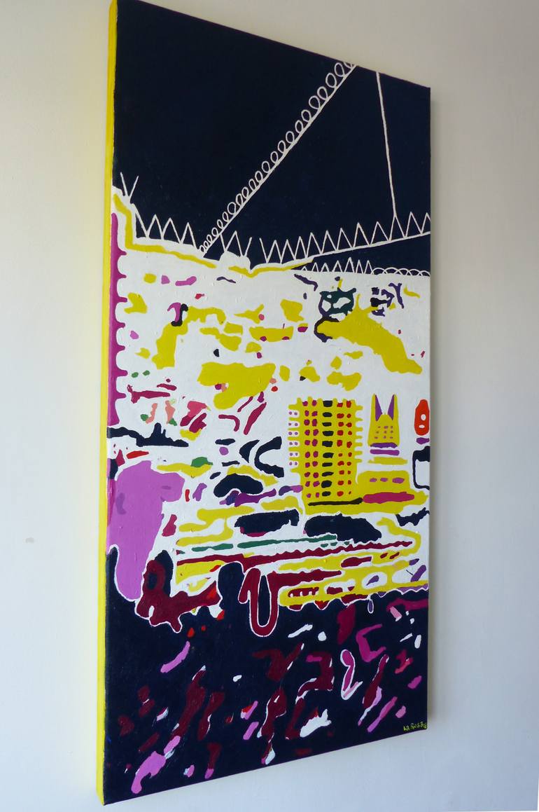 Original Abstract Architecture Painting by La Rosa Artist