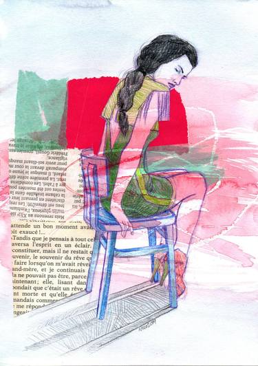 Original Figurative People Drawings by Véronique Desbrosses