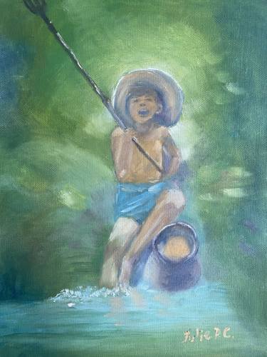 Original Conceptual Nature Painting by Julie Chen