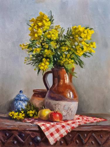 Saatchi Art Artist Pascal Giroud; Paintings, “Bouquet of Mimosas” #art