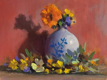 Spring Flowers and Porcelain Vase thumb