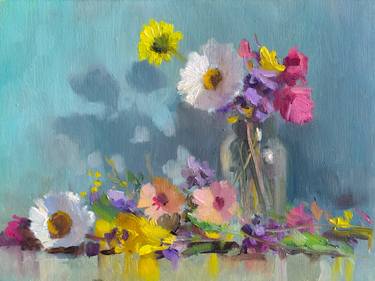 Spring Flowers in Turquoise thumb