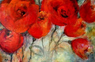 Original Abstract Floral Paintings by Kornelia Weingarten