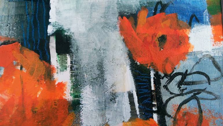 Original Abstract Floral Painting by Kornelia Weingarten